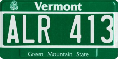 VT license plate ALR413
