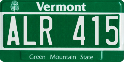 VT license plate ALR415