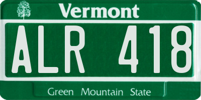 VT license plate ALR418