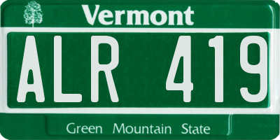 VT license plate ALR419