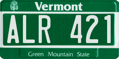 VT license plate ALR421
