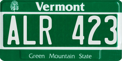 VT license plate ALR423
