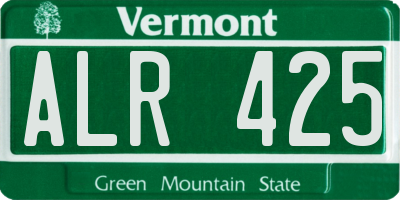 VT license plate ALR425