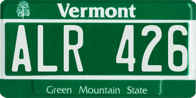 VT license plate ALR426