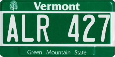 VT license plate ALR427