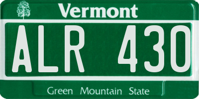 VT license plate ALR430