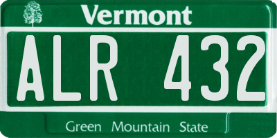 VT license plate ALR432