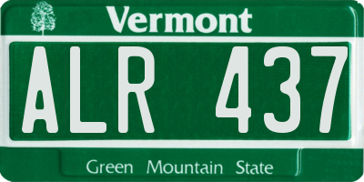VT license plate ALR437