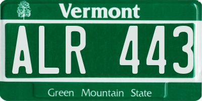 VT license plate ALR443