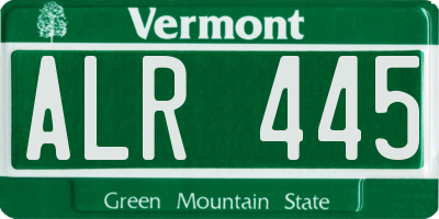 VT license plate ALR445