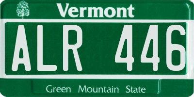 VT license plate ALR446