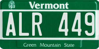 VT license plate ALR449
