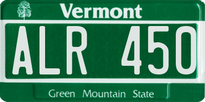 VT license plate ALR450