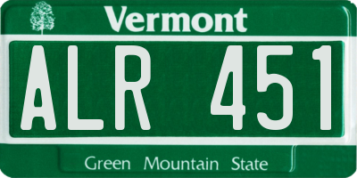VT license plate ALR451