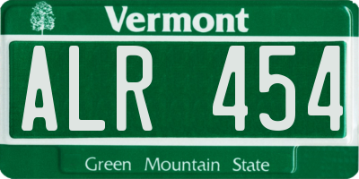 VT license plate ALR454