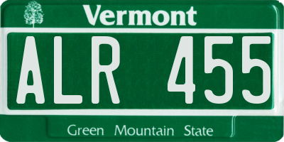 VT license plate ALR455