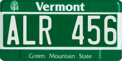 VT license plate ALR456