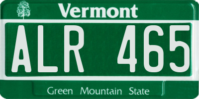 VT license plate ALR465