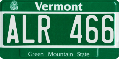 VT license plate ALR466