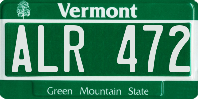VT license plate ALR472