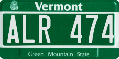VT license plate ALR474