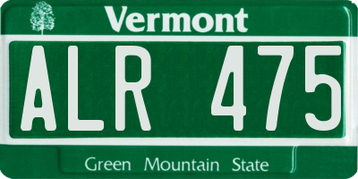 VT license plate ALR475