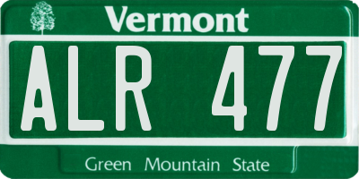 VT license plate ALR477