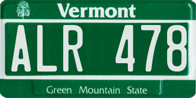 VT license plate ALR478