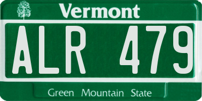 VT license plate ALR479