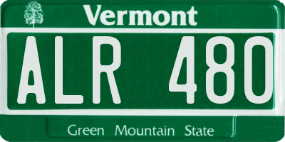 VT license plate ALR480