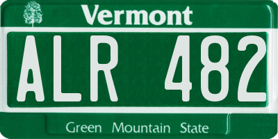 VT license plate ALR482