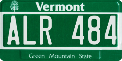 VT license plate ALR484