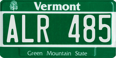 VT license plate ALR485
