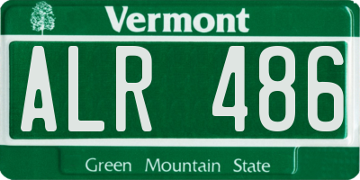 VT license plate ALR486