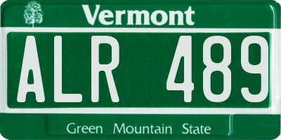 VT license plate ALR489