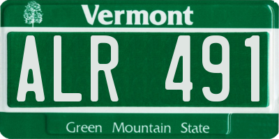 VT license plate ALR491