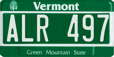 VT license plate ALR497