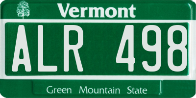 VT license plate ALR498