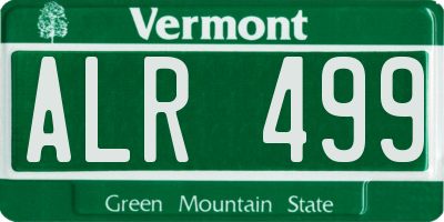 VT license plate ALR499