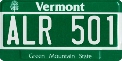 VT license plate ALR501