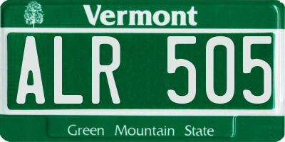 VT license plate ALR505