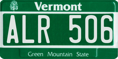 VT license plate ALR506