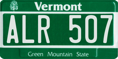 VT license plate ALR507