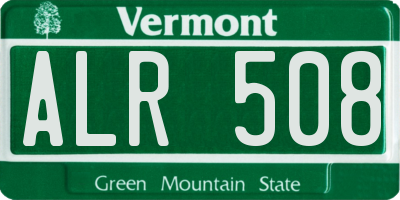 VT license plate ALR508