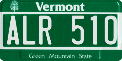 VT license plate ALR510