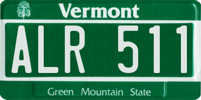 VT license plate ALR511