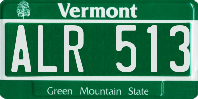 VT license plate ALR513