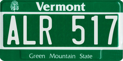 VT license plate ALR517