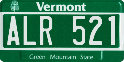 VT license plate ALR521