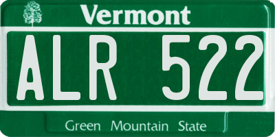 VT license plate ALR522